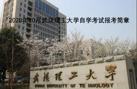 2020年10月武汉理工大学自学考试报考简章