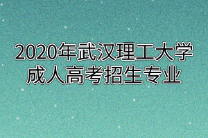 2020年武汉理工大学成人高考招生专业
