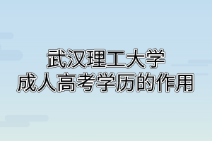 武汉理工大学成人高考学历的作用