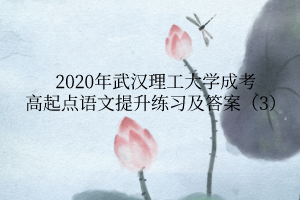 2020年武汉理工大学成考高起点语文提升练习及答案（3）