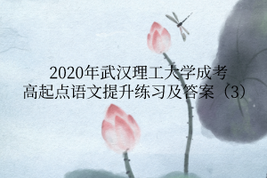 2020年武汉理工大学成考高起点语文提升练习及答案(3)