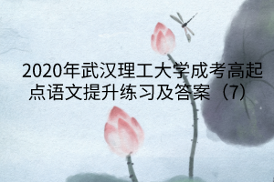 2020年武汉理工大学成考高起点语文提升练习及答案（7）