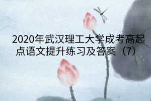 2020年武汉理工大学成考高起点语文提升练习及答案(7)