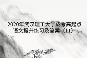 2020年武汉理工大学成考高起点语文提升练习及答案(11)